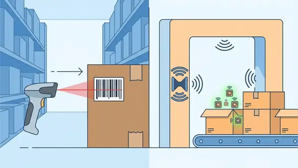 Barcode and RFID tag scanning comparison