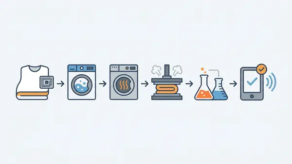 RFID laundry care label durability testing