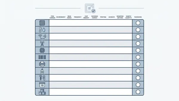 RFQ checklist for selecting RFID inventory tags