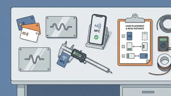 NFC card testing setup