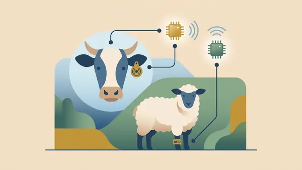 RFID ear tags and leg bands used for livestock and animal tracking