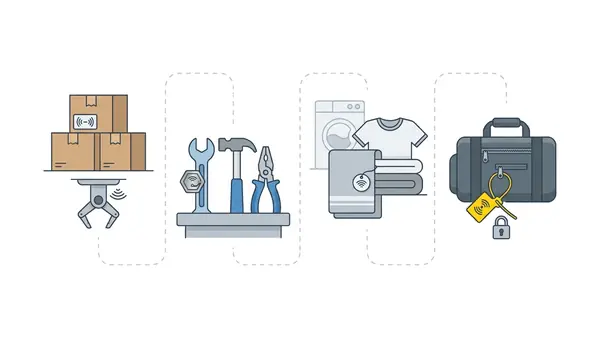 RFID tag types matched to cartons, metal tools, laundry, and seal applications