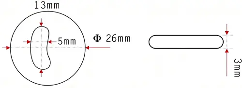 Washable PPS passive RFID laundry tag size reference