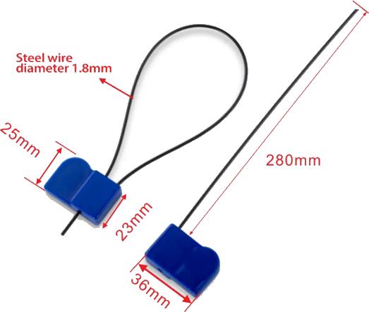 Standard square RFID seal tag detail