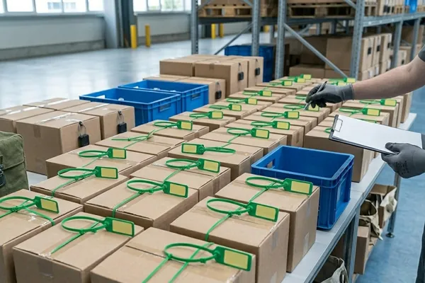 Tamper-evident RFID seal tie tag for secure sealing